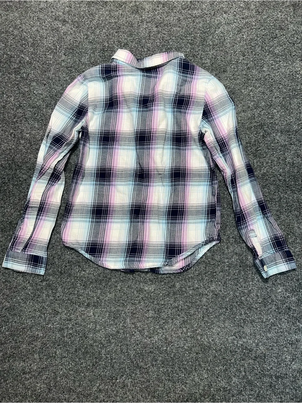 The Children's Place White, Navy & Pink Plaid Button-Down Shirt